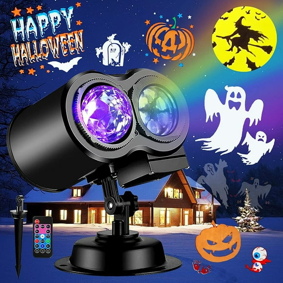 Brighter Halloween Christmas Projector Lights Outdoor, 17 HD Effects ( 3D Ocean Wave & Patterns) Holiday Projector Light for Halloween Christmas Grateful Resurrection Lover Decorations