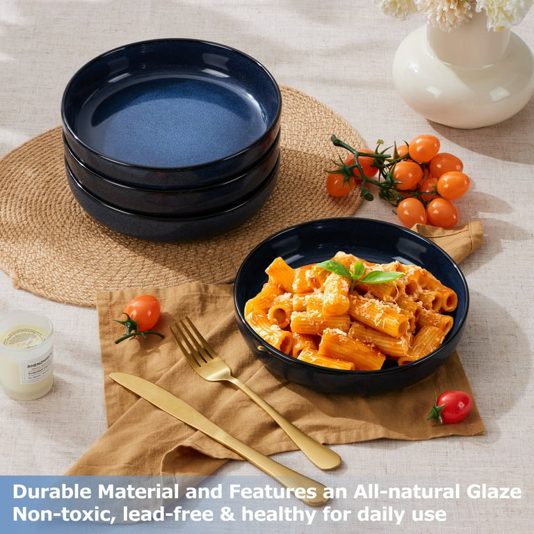 Vesteel Pasta Bowl Set of 4, 22oz Stoneware Salad Pasta Serving