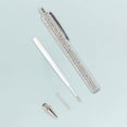 thumbnail image 3 of 3 bolígrafos de diamante de cristal brillante (plateados), bolígrafos de punta de bola de metal con recarga de tinta negra de 0,7 mm, bolígrafo de clic, material de oficina escolar para bodas y negoc, 3 of 5