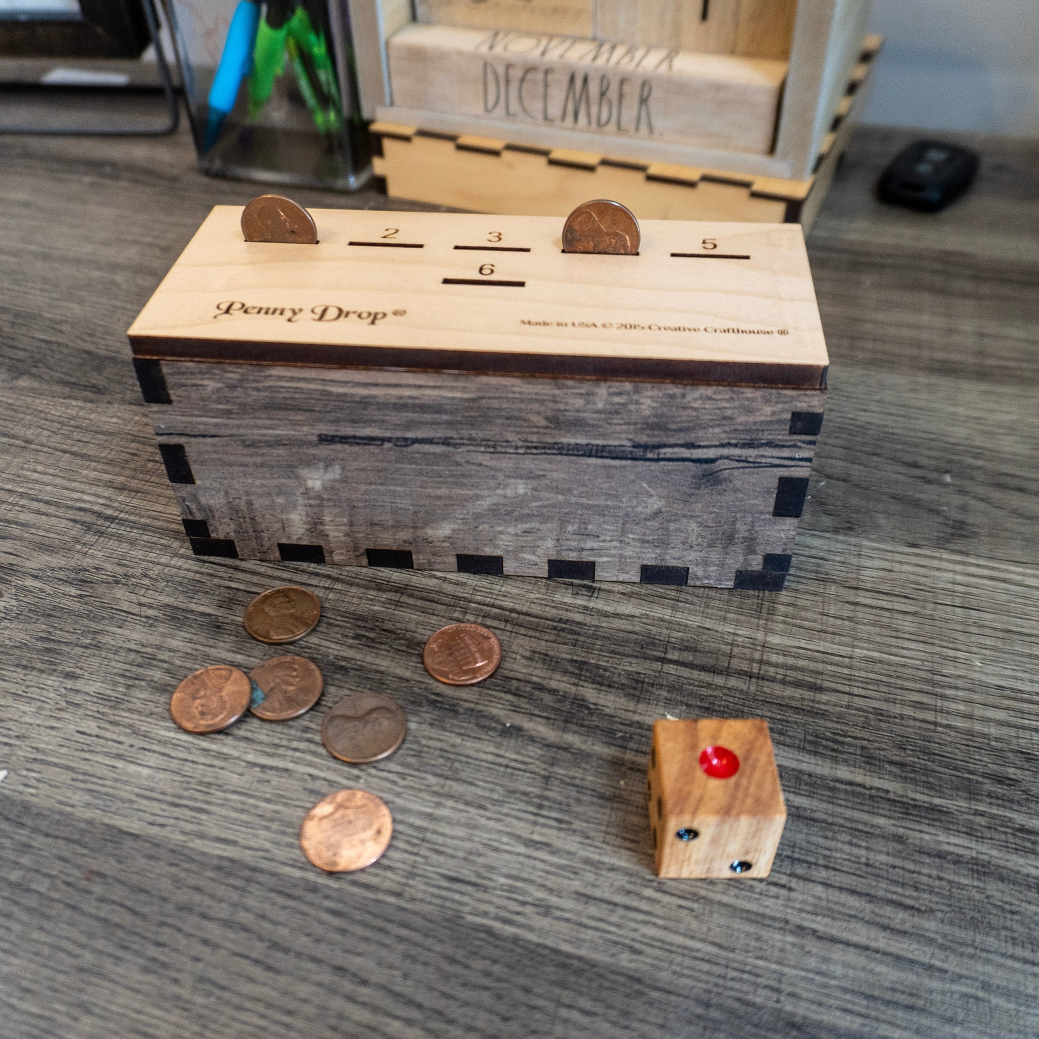 Creative Crafthouse Penny Drop Special Edition Wooden Tabletop Dice Game