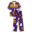 thumbnail image 7 of Womens Pajama Sets Halloween Silk Satshort Sleeve Button Up Top Shorts Comfortable Fall Winter Sleepwear Loungewear Nightwear Nightclothes Homewear, 7 of 7