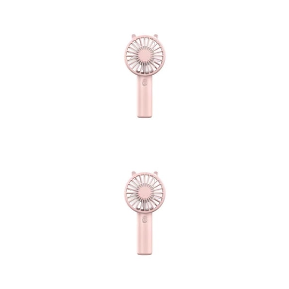 Ventilador de mano Bearachild Dispositivo de enfriamiento de escritorio USB con base 2Conjunto Rosa