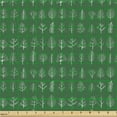 thumbnail image 2 of Ambesonne Forest Fabric by the Yard Upholstery, Doodle Trees Monochrome Art, 1 Yard, Green White, 2 of 5