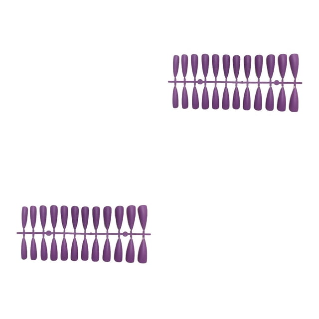 Soidarity Tabletas para mejorar las uñas Diseño de puntos elegantes Durabilidad Uña falsa Aspecto resistente a los arañazos Consejos de JM-13Púrpura 2Conjunto
