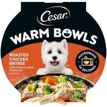 Cesar Warm Bowls Wet Dog Food Roasted Chicken Entrée, 2.7 Oz. Tray