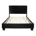 thumbnail image 4 of Giulia Velvet Upholstered Twin Platform Panel Bed - Black, 4 of 6