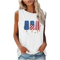 thumbnail image 2 of Wycnly Womens 4th of July Tank Tops Comfy Loose Fit Patriotic Independence Day Shirts Vest Summer Fashion Popsicle Flag Print Round Neck Sleeveless Blouse White xxl, 2 of 4