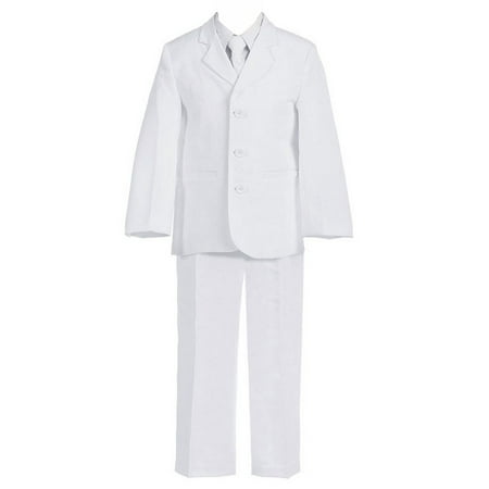 Calla Collection USA - Big Boys White 5 Pcs Shirt Vest Jacket Tie Pants ...