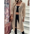 thumbnail image 5 of Gdvsclr Women'S Hollow Out 3/4 Sleeve Open Front Knit Cardigan Long Sweater Tops  M, 5 of 7