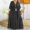 thumbnail image 1 of Jusqu'à 65 % de Rabais! Robes d'Été Mode pour Femmes 2024 Grande Taille Robe Décontractée Col en V Manches 3/4 Ample Coton Fluide Boho Robes Soleil, 1 of 6