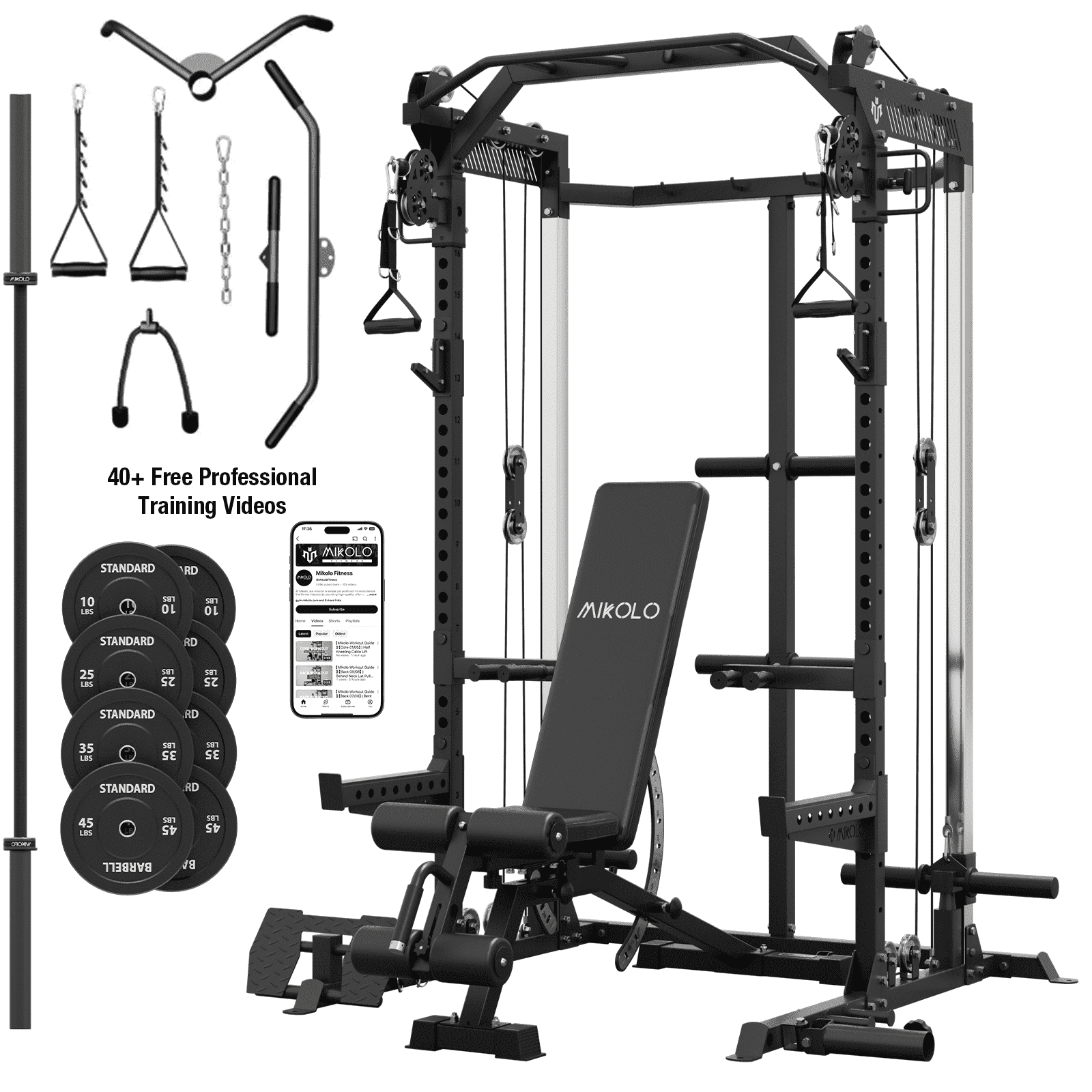 Marcy, Power Cage, SM-7409, with Bench Press and Squat Rack