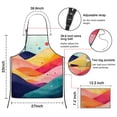 thumbnail image 3 of Colorful Tie Dye Mountain Pattern Apron-Garden Aprons for Women with Pockets-Cotton Linen Waterproof Kitchen Cooking Gardening Aprons Adjustable for Kitchen,Cooking,BBQ and Salon 33x27 Inch, 3 of 4