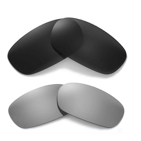 Walleva 2 Paris Polarized Replacement Lenses For Oakley Square WIre 2.0 Sunglasses -Titanium   Black