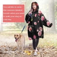 thumbnail image 4 of Wearable Oversized Blanket,Pioneer Flower Floral Print Pattern Wearable Blanket Hoodie for Adults,Cozy Hooded Blankets with Super Pockets,Super Warm Fuzzy Pullover for Women & Men, 4 of 6