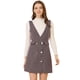 thumbnail image 1 of Falda de tirantes de vestido general de oficina de cintura alta a cuadros de mujer rojo M Allegra K, 1 of 6