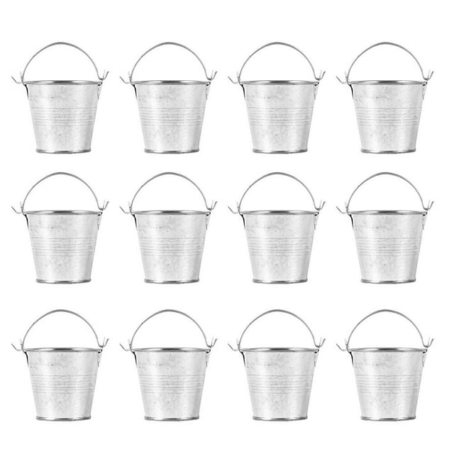 Ensemble de 12 Seaux Mini en Métal Petits Mini Seaux avec Poignées Fournitures de Fête
