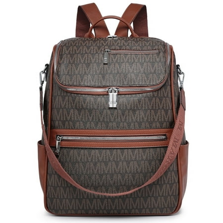 Vegan Leather Backpack Purse for Women 15.6 inch Laptop Bag Fashion Convertible Travel Backpack Ladies Work Shoulder Handbag