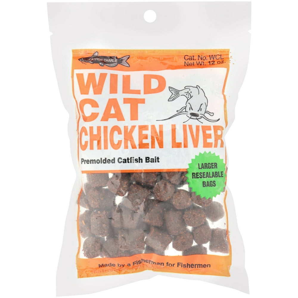 Catfish Charlie Wild Cat Chicken Liver Premolded Catfish Bait, 12 oz