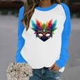 thumbnail image 4 of Byworldtasic Mardi Gras Long-Sleeve T-Shirt for Women Plus Size Raglan Sleeve Carnival Graphic Top, 4 of 6