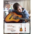 thumbnail image 2 of Moukey Guitarra acústica de 38 pulgadas para principiantes, niños, jóvenes, adultos, kit de guitarra acústica Dreadnought con póster de acordes, bolsa de concierto, afinador, púas, cuerdas de nailon,, 2 of 5