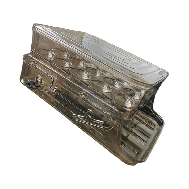 Wosthever Práctica caja de almacenamiento de huevos con tapa para cocina, estante de almacenamiento de huevos transparente y compacto Almacenamiento y organización del hogar Marrón 2 capas