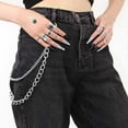 thumbnail image 6 of Hop Punk Body Chain Metal Thick Wallet Pocket Keychain Jewelry For Men Women Stylish Waist Accessory Fashionable Silver Decorative, 6 of 8
