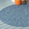 thumbnail image 4 of SAFAVIEH Courtyard Wayra Solid Indoor/Outdoor Area Rug, Navy/Navy, 6'7" x 6'7" Round, 4 of 6