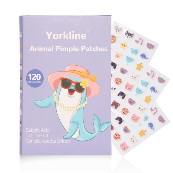 Parches hidrocoloides para espinillas Yorkline Cute Animal, 120 unidades