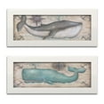 thumbnail image 2 of Gango Home Decor Retro Whale Nautical Coastal Wall Art; Two Gray 18x6in Art Prints in White Frames, 2 of 6