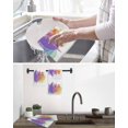 thumbnail image 5 of Purple Orange Leaves Kitchen Dish Towels for Drying Dishes Set of 2, Modern Summer Botanical Leaf Waffle Weave Microfiber Hand Tea Bathroom Towels Quick Dry & Absorbent Towel 12x12, 5 of 7