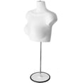 thumbnail image 5 of White Female Mannequin Chest Long Hollow Back Body Torso Set w/ Metal Stand with Metal Pole & Hanging Hook, S-M Size (4), 5 of 5