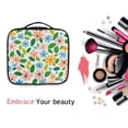 thumbnail image 6 of FORMRS Travel Makeup Bag Large Capacity Train Case Cosmetic Organizer with Adjustable Dividers, Retro Blue Floral, 6 of 8