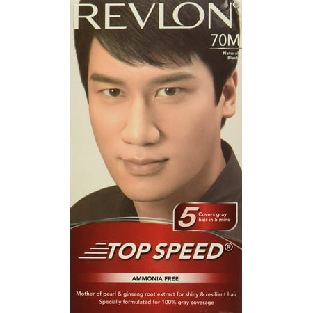 Revlon Top Speed Hair Color Man, Natural Black 70M, (Combo