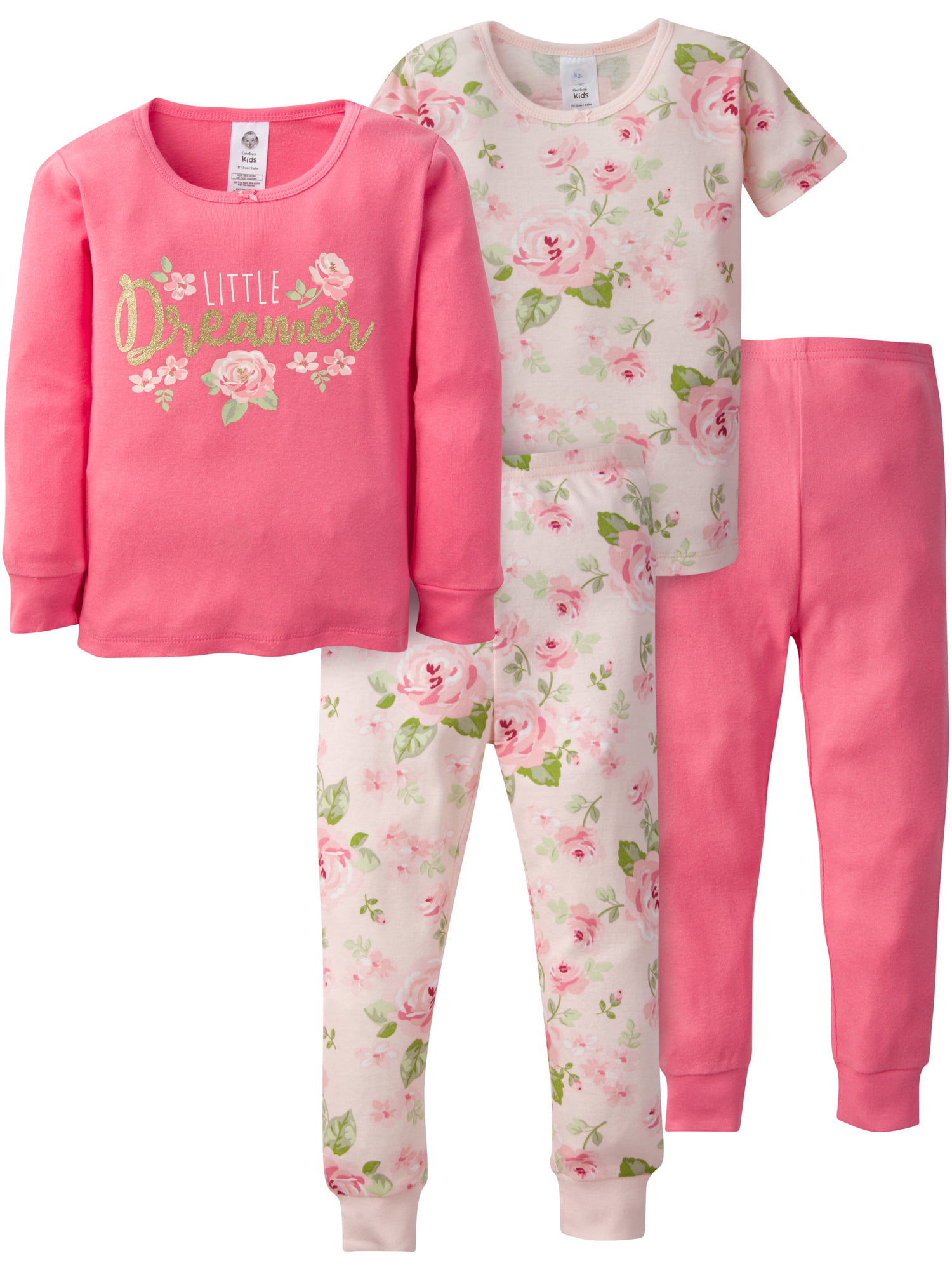Gerber Girls 4-Piece Pajama Set 