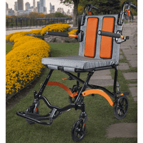 TOTU Transport Wheelchair, 19lbs Foldable Lightweight Wheelchair with Safety Belt, Storage Bag & 270° Flip Armrests, 220lbs Capacity, 16" Seat for Elderly Travel/Camping/Airplane