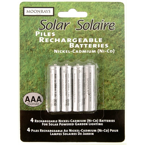 Moonrays Rechargeable Nicd a Batteries For Solar Powered Units a 4 Pack Walmart Com