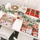 thumbnail image 4 of Irfora Navidad Navidad Cubierta de mesa Mantel Corredores Decoración Tapete de mesa Cojín de aislamiento Diseño de patrón de Papá Noel Diseño plegable para el festival de vacaciones Regalo presente Ho Irfora Mantel, 4 of 7