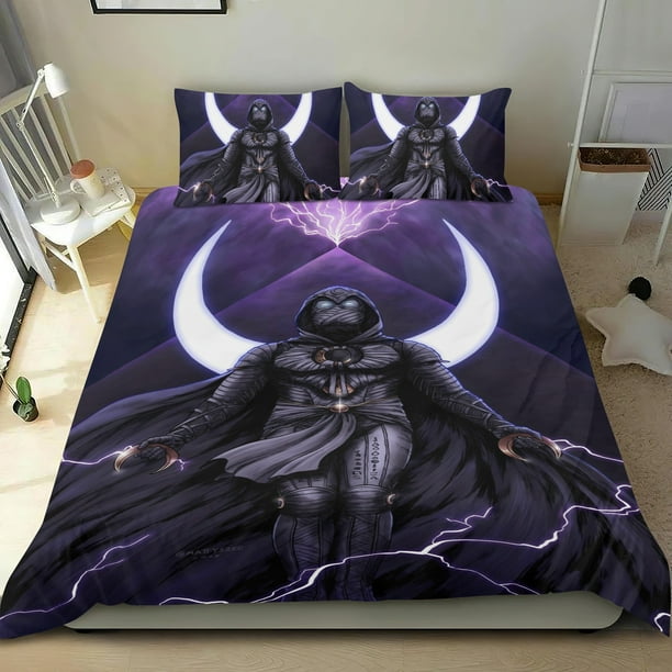Caballero Luna Conjunto de sábanas temático, trío de piezas, cómodo y amigable con la piel, diseño único, regalo de decoración para el hogar para familiares, amigos y fans,135cm *200cm