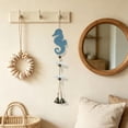 thumbnail image 4 of SLYNSHome Nautical Wooden Sea Creature Hanging Ornament, Handmade Coastal Wall Hanger With Metal Bells, Beach House Decor For Bathroom Balcony Indoor Home Decoration, 4 of 6