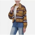 thumbnail image 3 of Vigoss Ladies' Size Large (8-10) Brushed Plaid Crop Jacket, Tan, 3 of 5