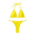 thumbnail image 5 of REORIAFEE Womens Two Piece Swimsuit Vintage Swimwear Split Swimwear Two Piece Set Yellow M, 5 of 6