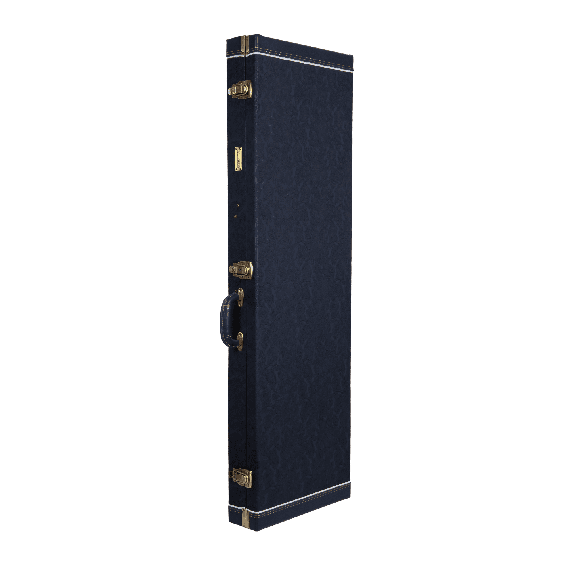 Crossrock Relief Series - Premium Wooden Case for Electric Bass Guitars, featuring a Highly Textured Surface and Mink Imitation Fleece Interior - Ocean Blue