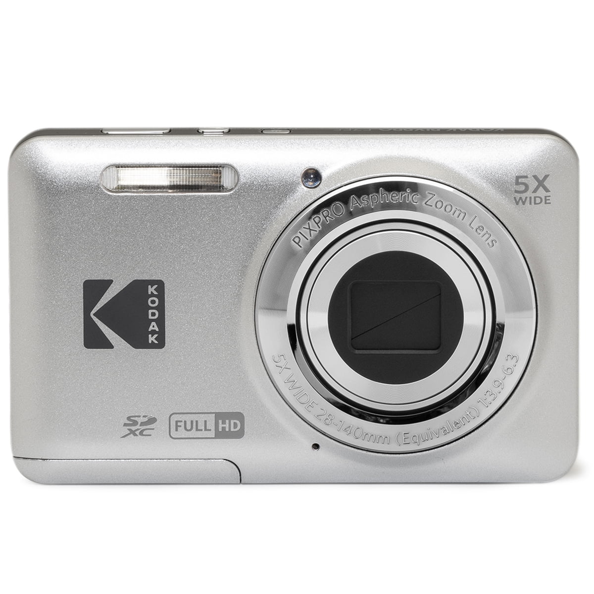 Kodak PIXPRO FZ55 Friendly Zoom Digital Camera, Silver, With