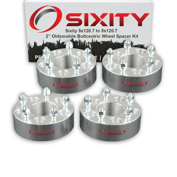Sixity Auto 4 pc 2" 5x120.7 Wheel Spacers compatible with Oldsmobile Cutlass Supreme M12x1.5mm 1.25in Studs Lugs