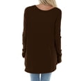thumbnail image 2 of Langwyqu Spring Fall Women Long Sleeve Crewneck Casual Shirt Tops, 2 of 5
