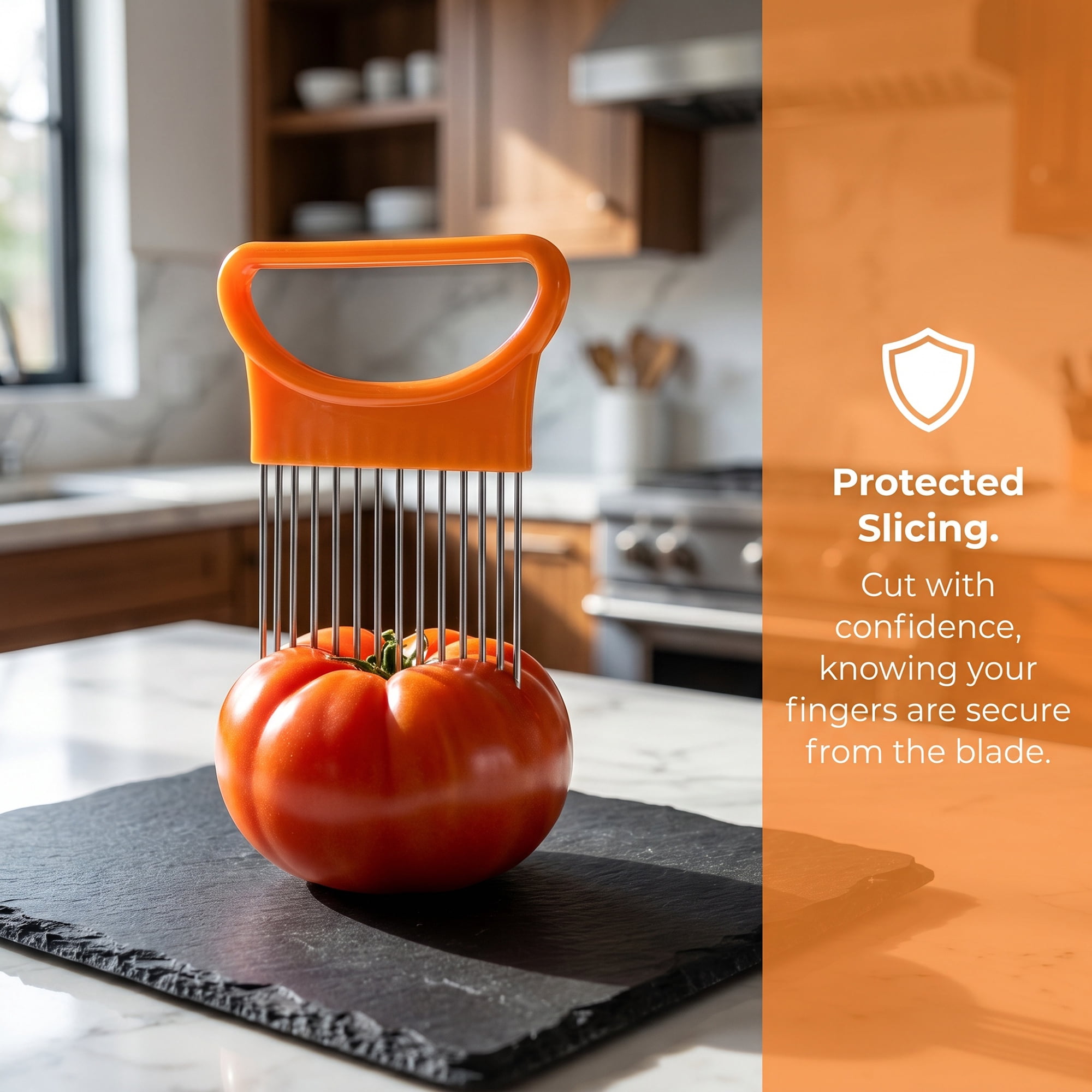 Unique Bargains Vegetable Chopper Food Processor with Pins Dicing Veggies & Nuts Orange