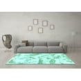 thumbnail image 3 of Ahgly Company Indoor Round Abstract Turquoise Blue Modern Area Rugs, 6' Round, 3 of 4