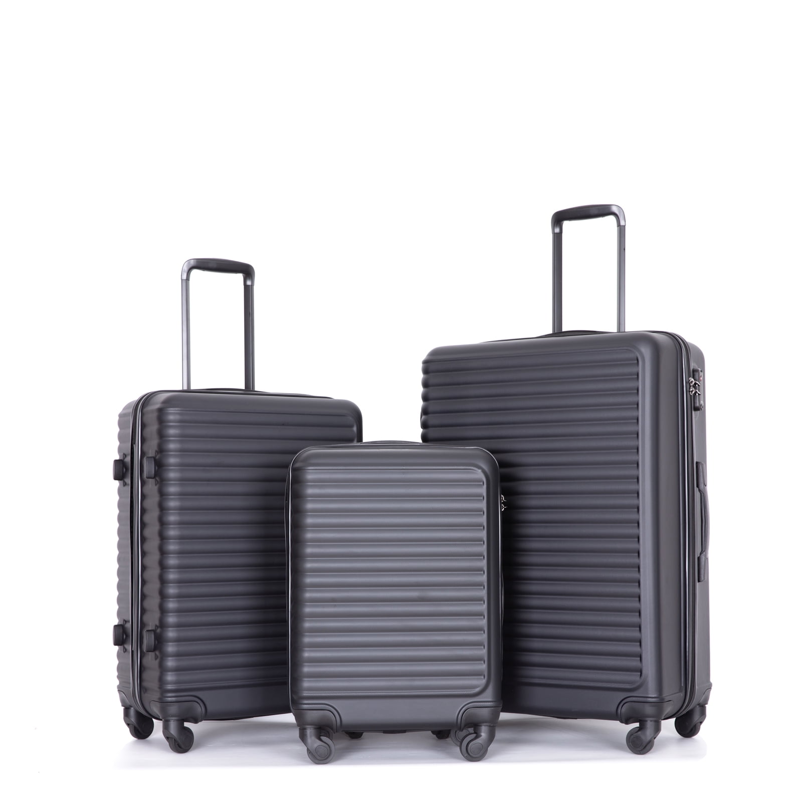 Travelhouse 3 Piece Luggage Sets, Hardshell Expandable Luggage Suitcase  with Spinner Wheels and TSA Lock for Travel, 20 24 28, Black 