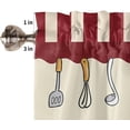 thumbnail image 5 of 24 Inch Long Tier Curtains for Kitchen, Kitchen Chief Knife Table Red Background Bathroom Window Curtains Rod Pocket Short Curtains Window Treatment Tiers for Living Room Farmhouse 2 Panels, 5 of 5