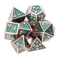 thumbnail image 2 of Juego de dados poliédricos de 7 piezas Número claro Metal brillante Inodoro Juego de mesa Dados para juegos de rol Verde, 2 of 5